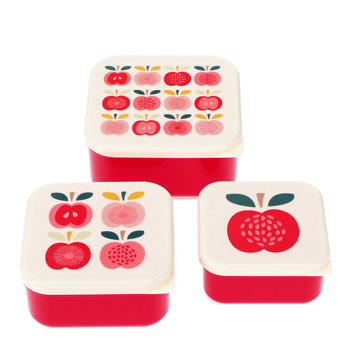 snack boxes (set of 3) - vintage apple