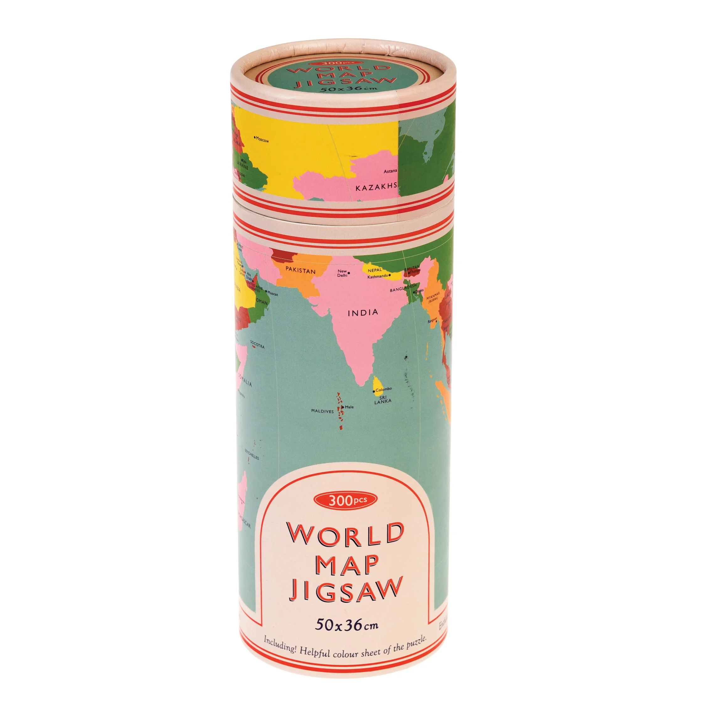 jigsaw puzzle in a tube (300 piece) - world map