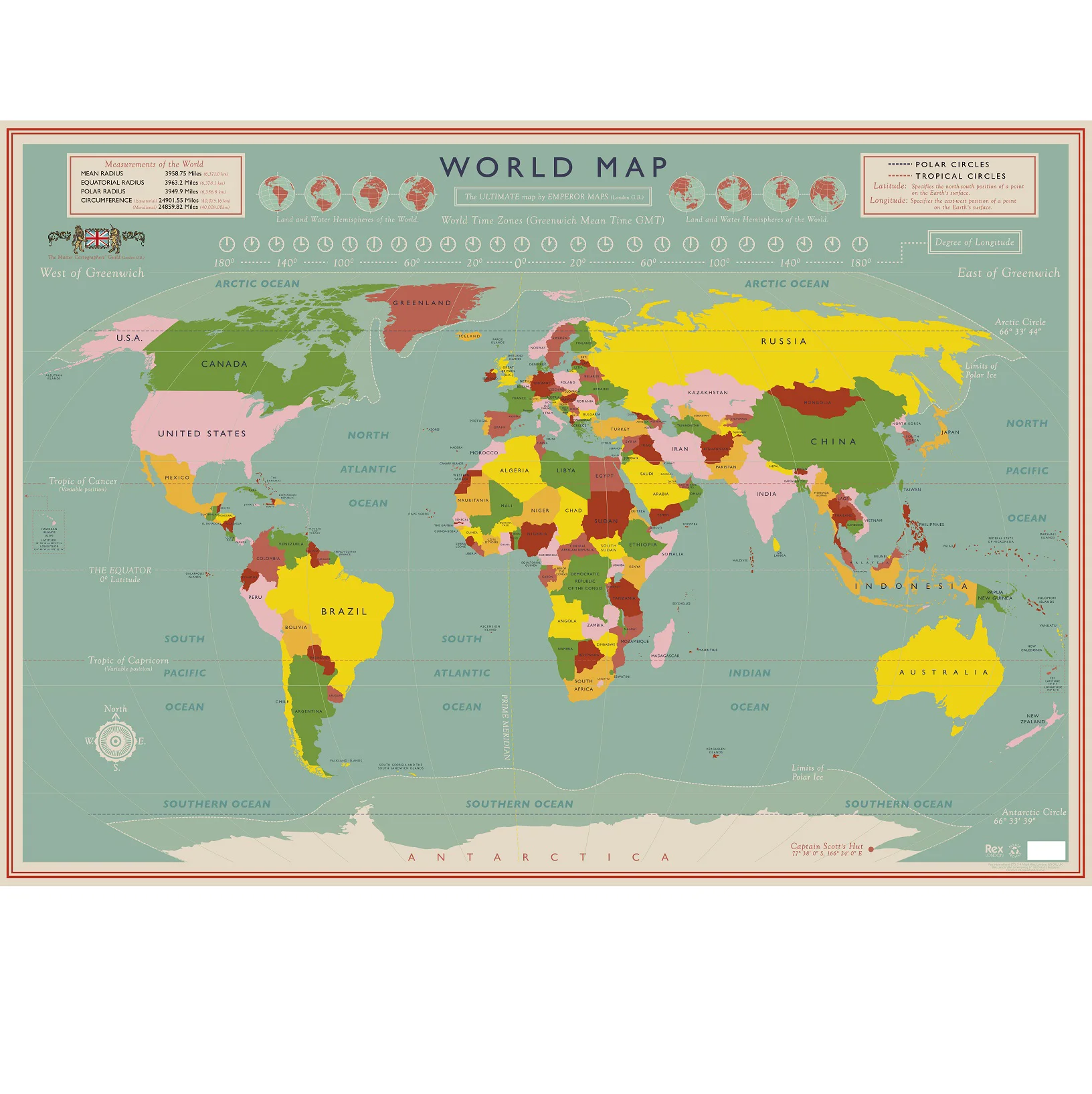 wrapping paper sheets - world map
