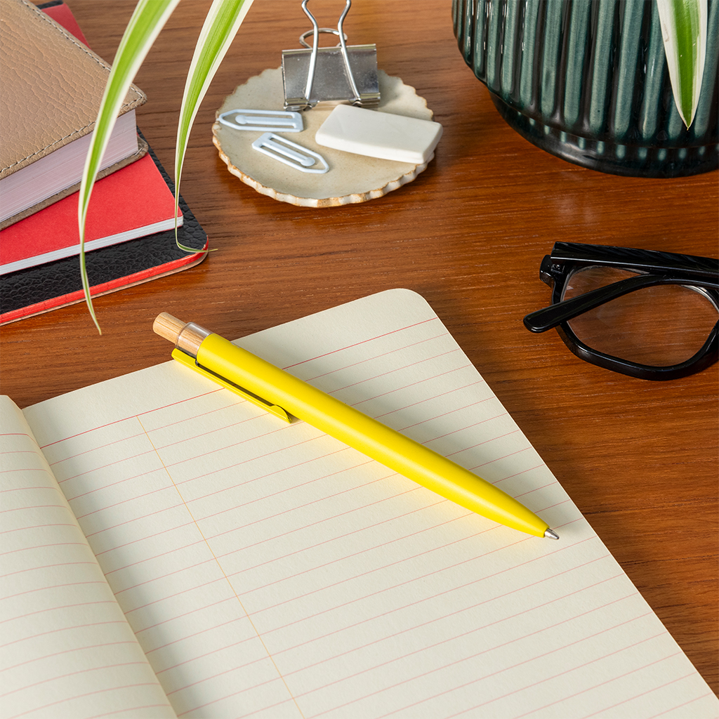 recycelter kugelschreiber - gelb