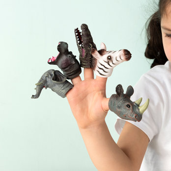 tier-fingerpuppen (5-er set) - safari