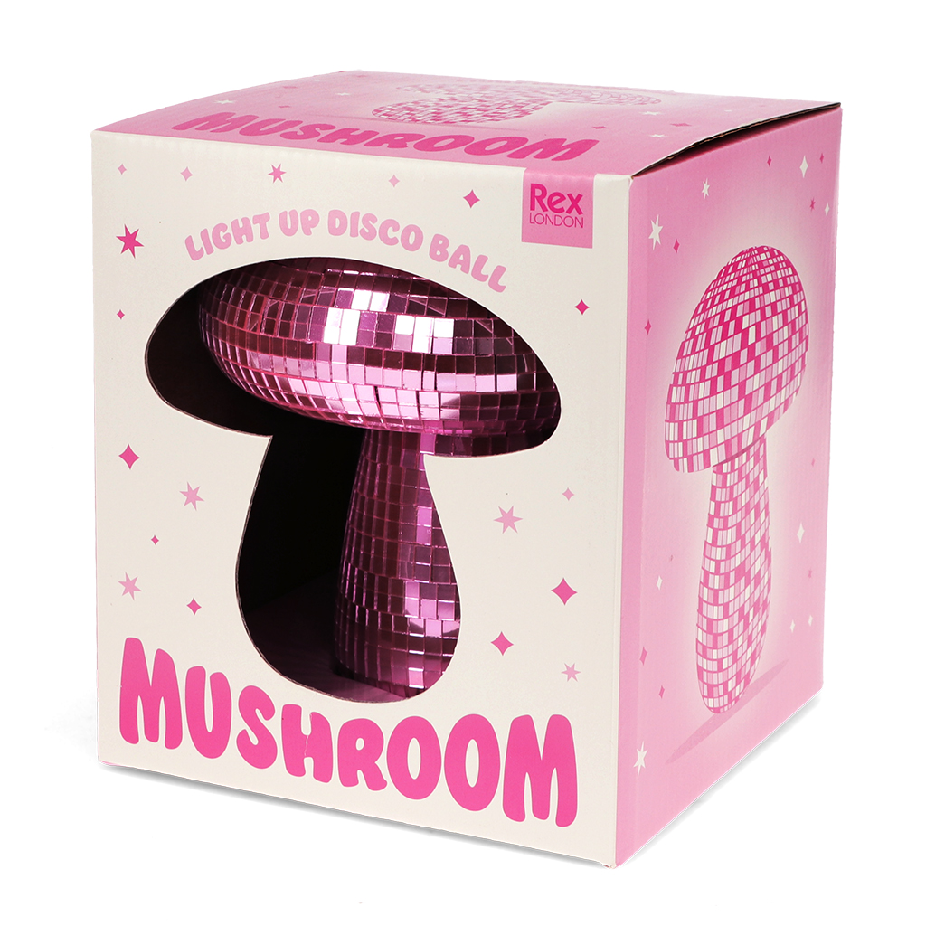 disco mushroom table lamp - pink