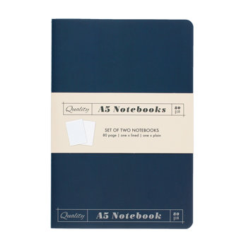 carnets a5 (lot de 2) - orange & bleu