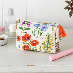 quilted makeup bag - wild flowers quilted makeup bag - wild flowers