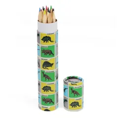 long tube of colouring pencils - prehistoric land long tube of colouring pencils - prehistoric land
