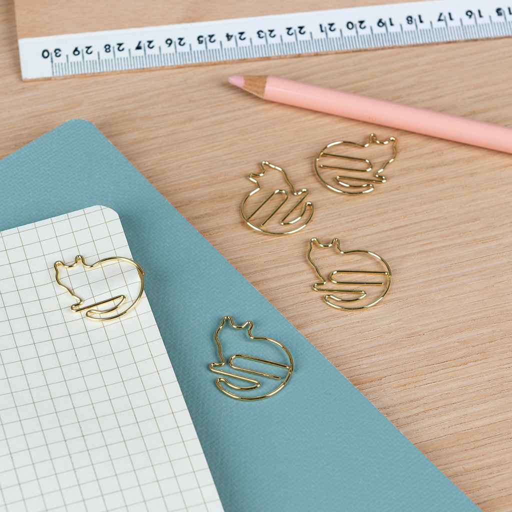 cat paper clips (set of 5) - nine lives