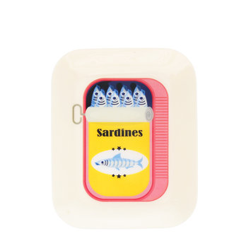 coupelle vide-poches rectangulaire en métal - sardines