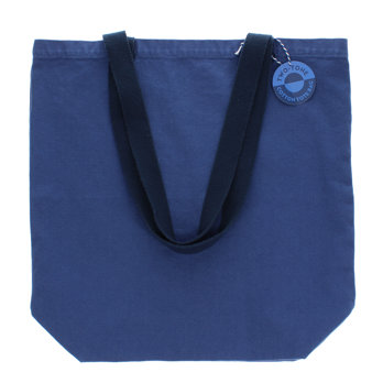 zweifarbige tragetasche aus baumwolle - indigo blue