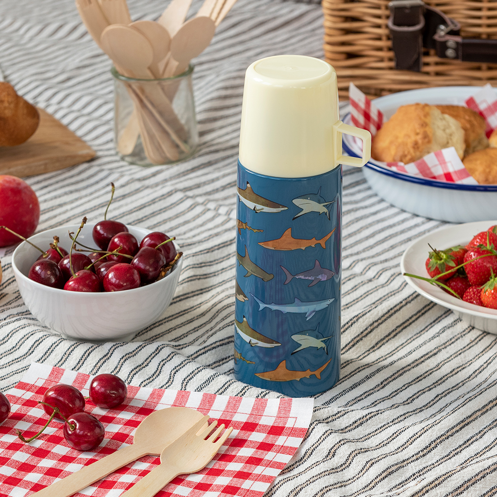 flask and cup - sharks