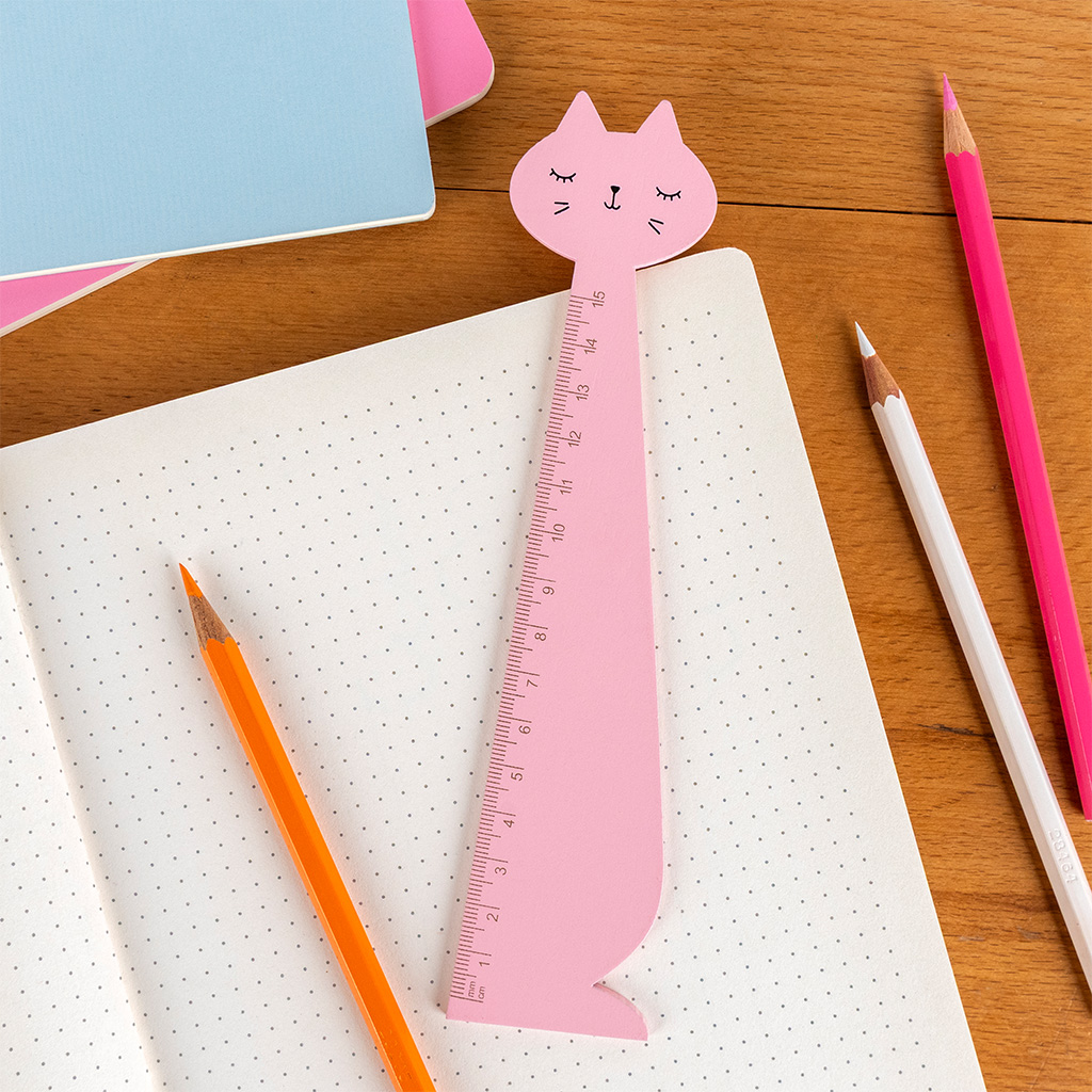 règle en bois - chat bleu