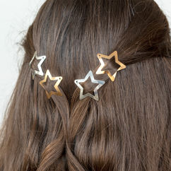 haarspangen „sterne“ (4-er set) - gold und silber