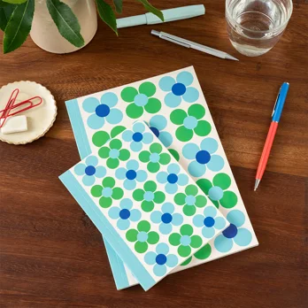 a6 notebook - blue and green daisy a6 notebook - blue and green daisy