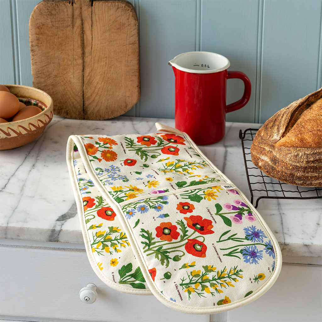 double oven glove - wild flowers