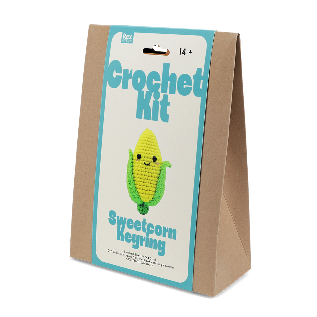 crochet keyring kit - sweetcorn