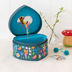 heart musical jewellery box - fairies in the garden