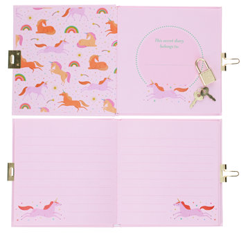 secret diary with padlock - unicorn
