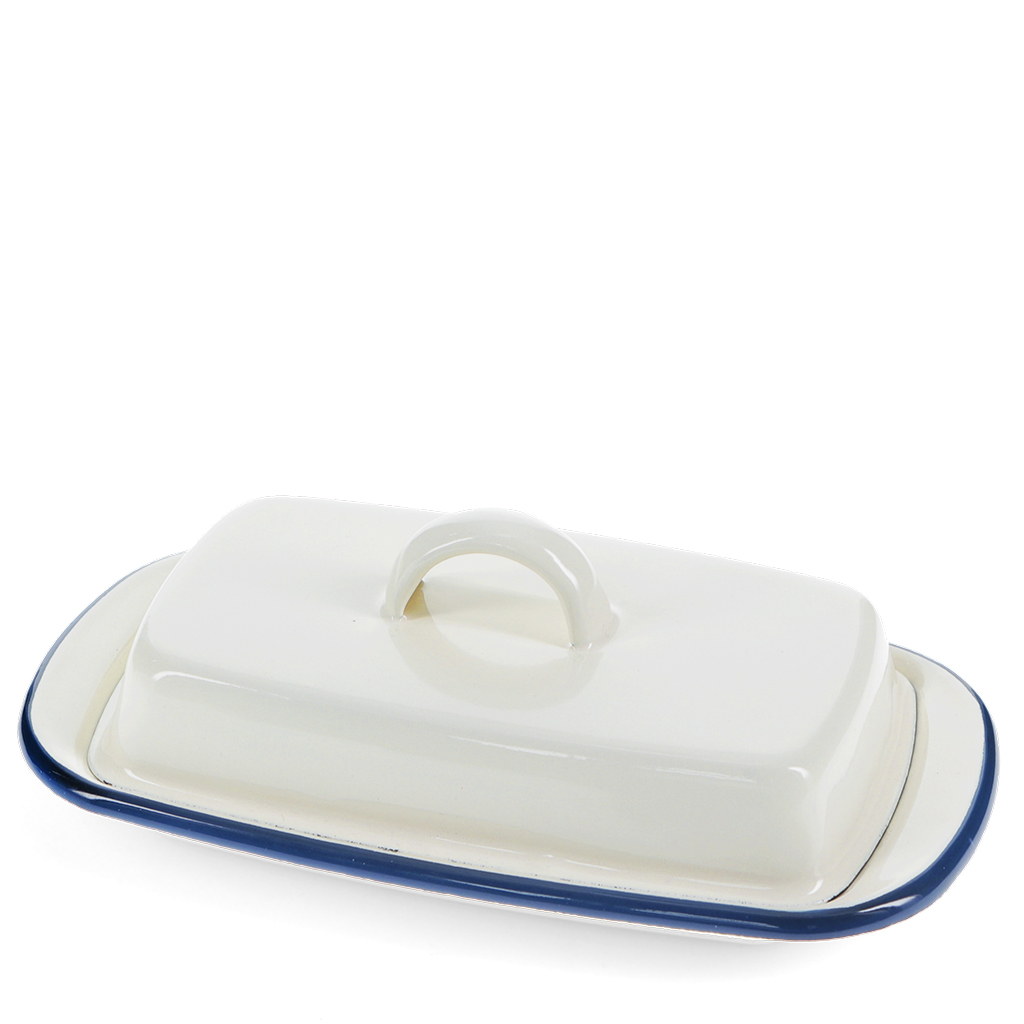 enamel butter dish - blue
