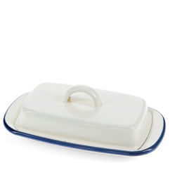 enamel butter dish - blue