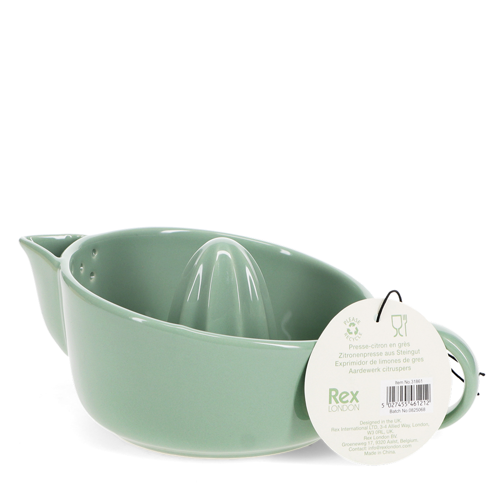 zitronenpresse aus keramik - grün