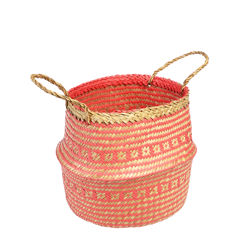 seagrass basket - coral