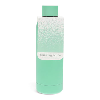rubber coated steel bottle 500ml - mint green