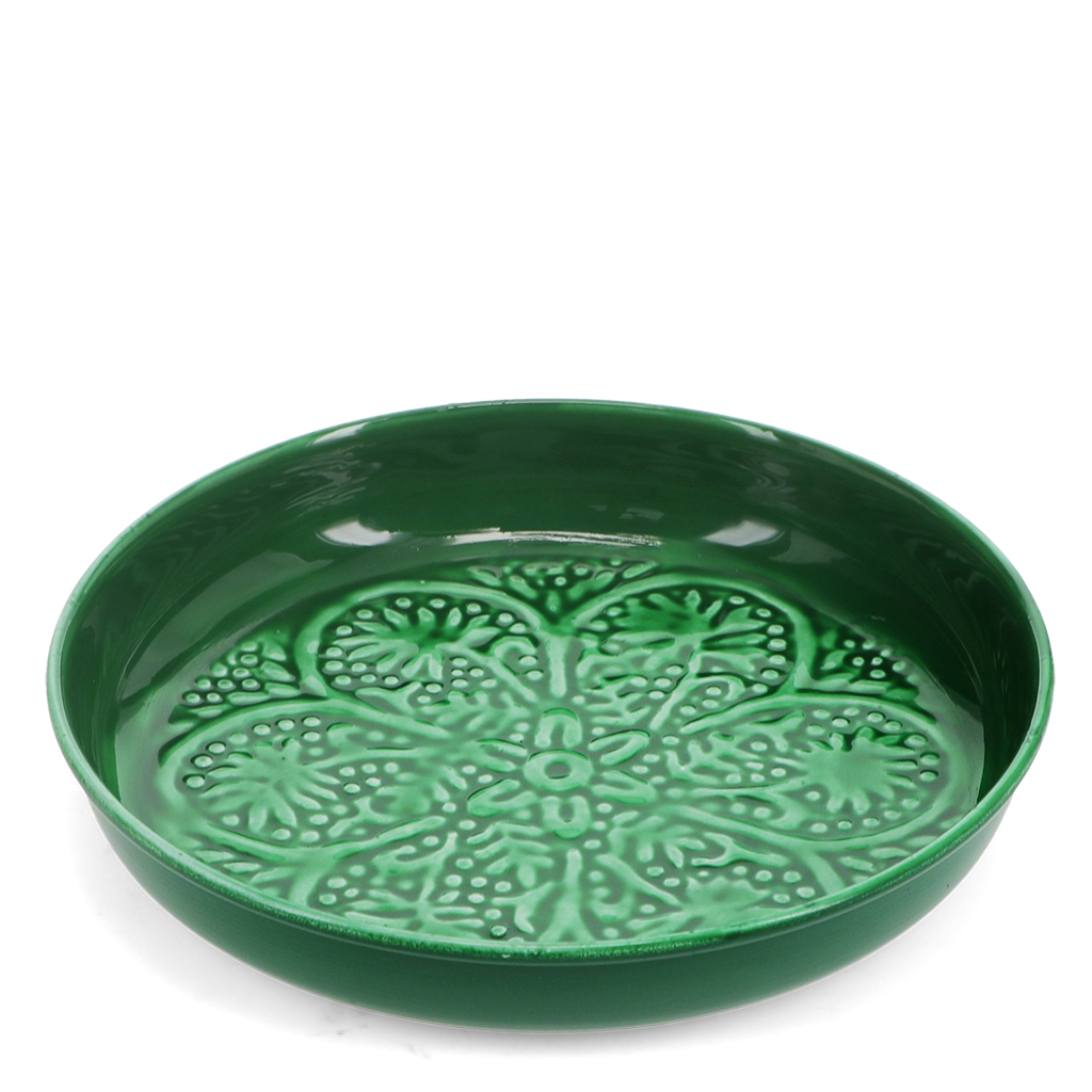 enamel trinket dish (17.5cm) - dark green