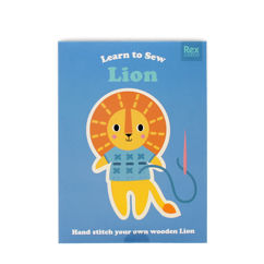learn to sew wooden hand-stitch set - lion
