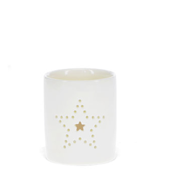 glossy ceramic tealight holder - star