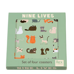 coasters (set of 4) - nine lives