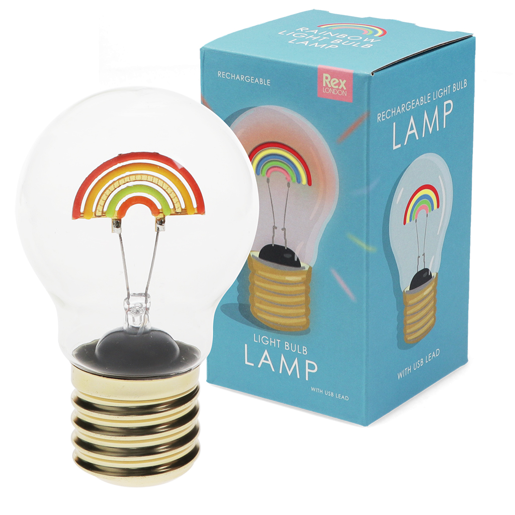 usb rechargeable light bulb lamp - rainbow
