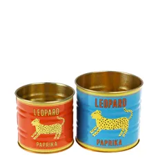 mini storage tins (set of 2) - leopard