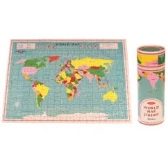 puzzle world map dans un rouleau