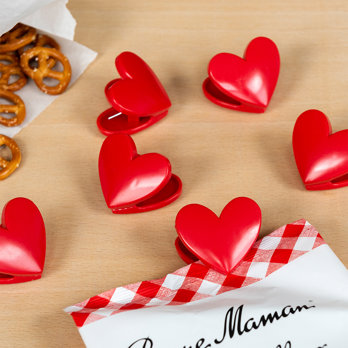 bag clips (set of 6) - heart