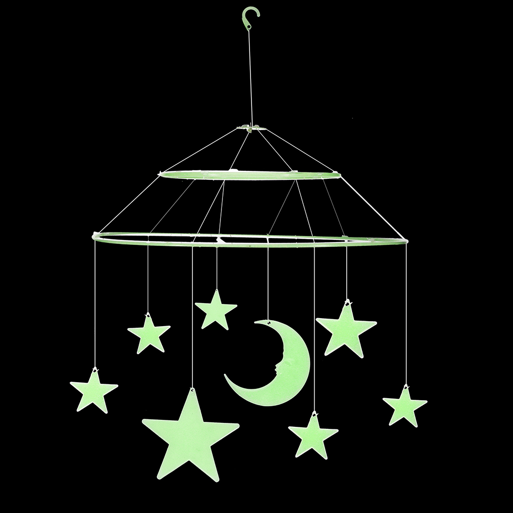 glow in the dark hanging mobile - moon and stars