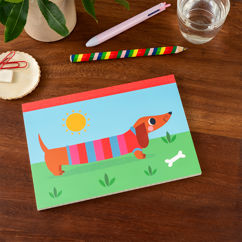 notizheft a5 - sunny sausage dog
