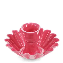 enamel cupped flower candle holder - vibrant pink enamel cupped flower candle holder - vibrant pink