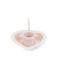 enamel heart-shaped chamberstick candle holder - pink