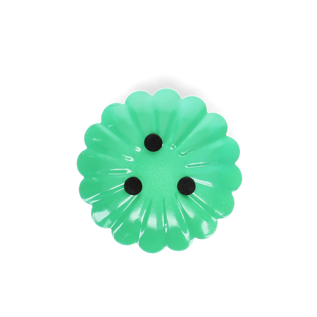 enamel flat flower candle holder - green