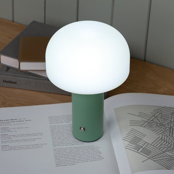 tischlampe in pilzform mit usb-ladefunktion -grün