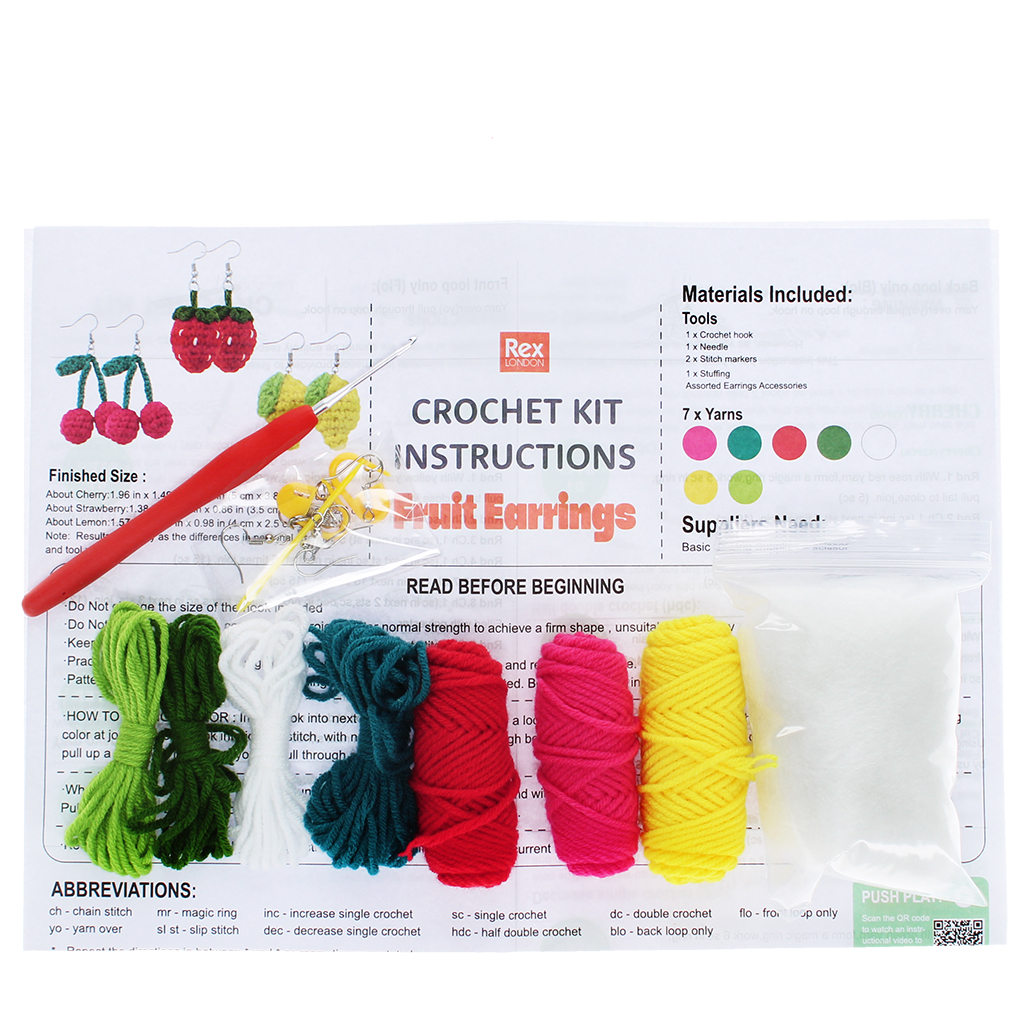 kit boucles d'oreilles crochet - fruits