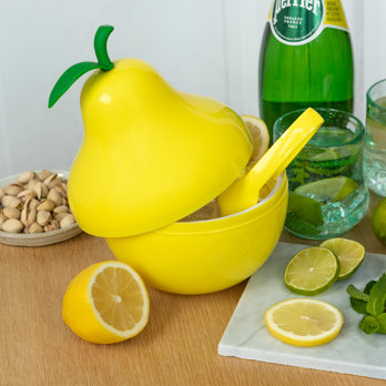 eiskübel in obstform mit deckel und zange – birne