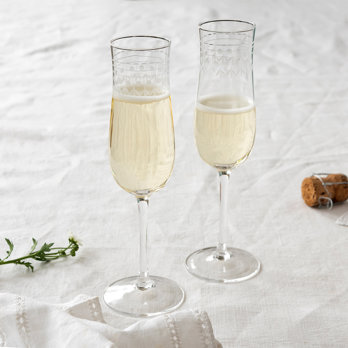 champagnergläser mit eingeritzten sternen 200ml (2-er set) - klar