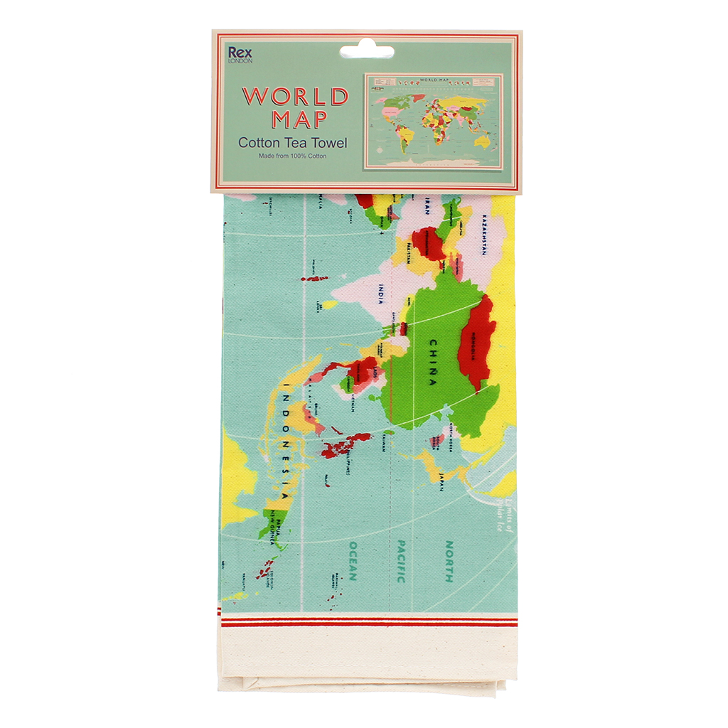 tea towel - world map