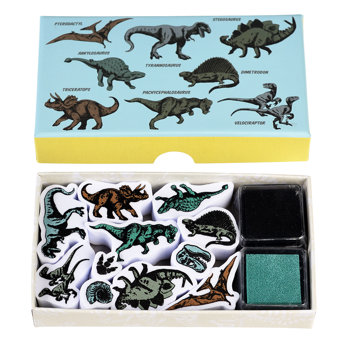 série de mini timbres prehistoric land
