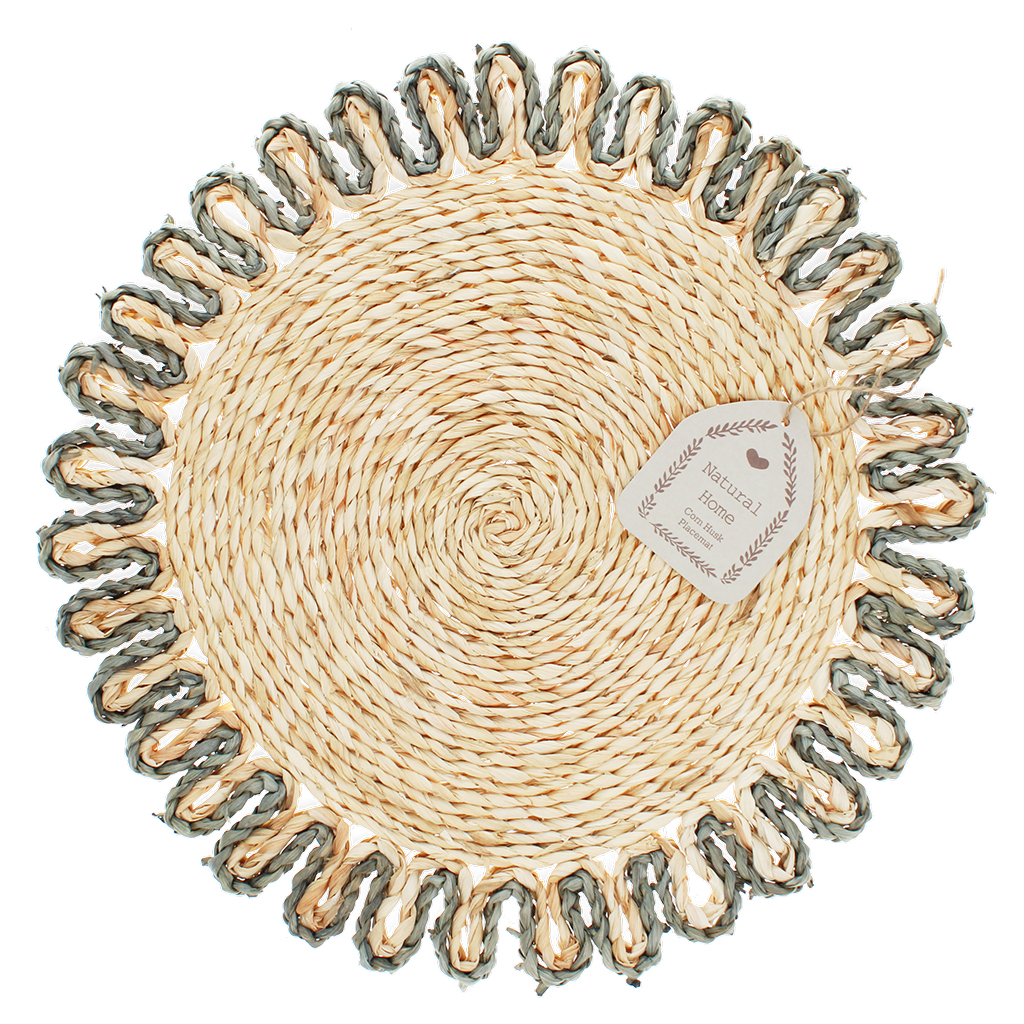 set de table en cosses de maïs - gris