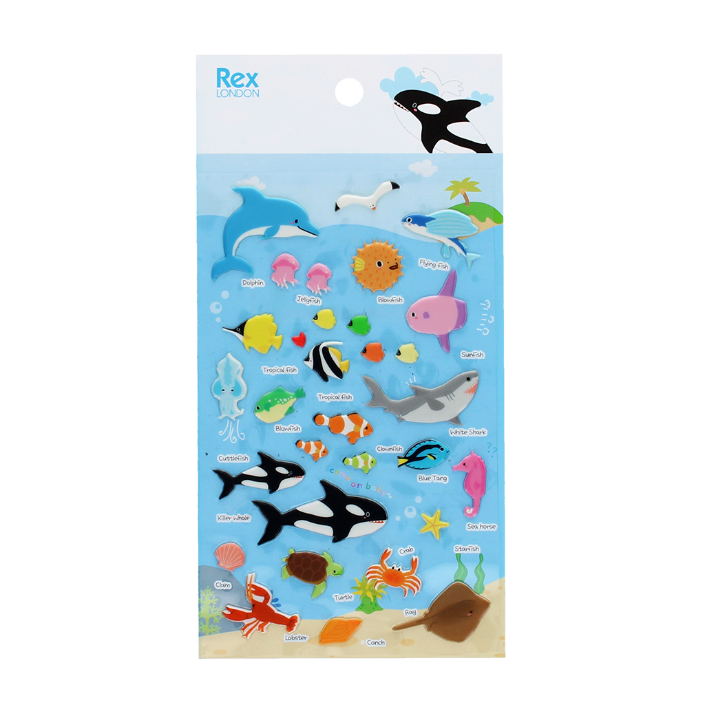 3d puffy stickers - sea creatures