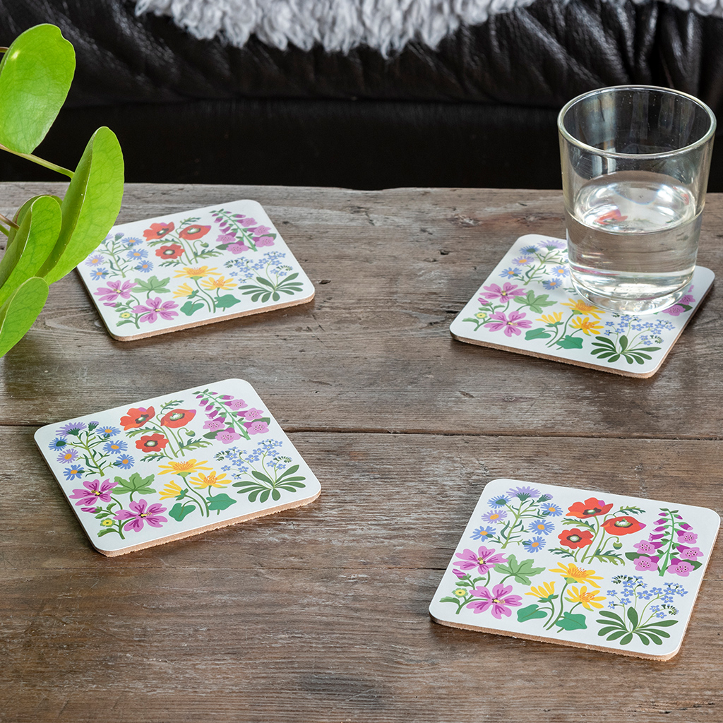 coasters (set of 4) - wild flowers
