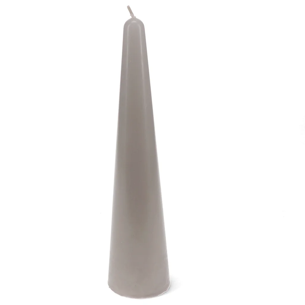 tall cone candle - light grey