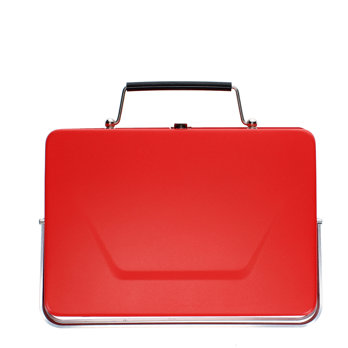 portable suitcase bbq - red
