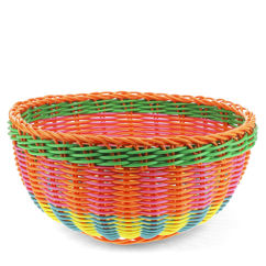 woven plastic basket - round